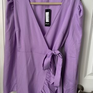 lavender wrap around dress